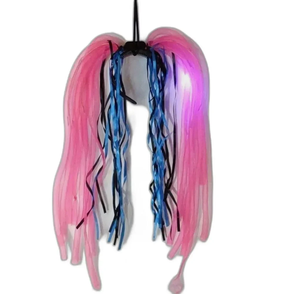 Light Up Party Headband Mesh Curls and Ribbon